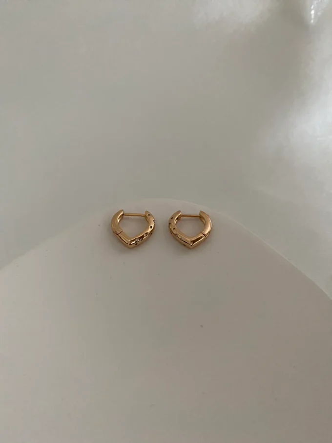 Xuping Küpe Zirkon Taşlı Üçgen - Gold Renkli