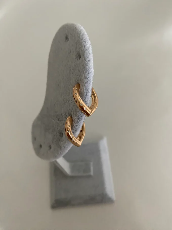 Xuping Küpe Zirkon Taşlı Üçgen - Gold Renkli