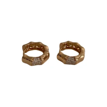Xuping Küpe Taşlı Gold Renkli - Pisay Takı