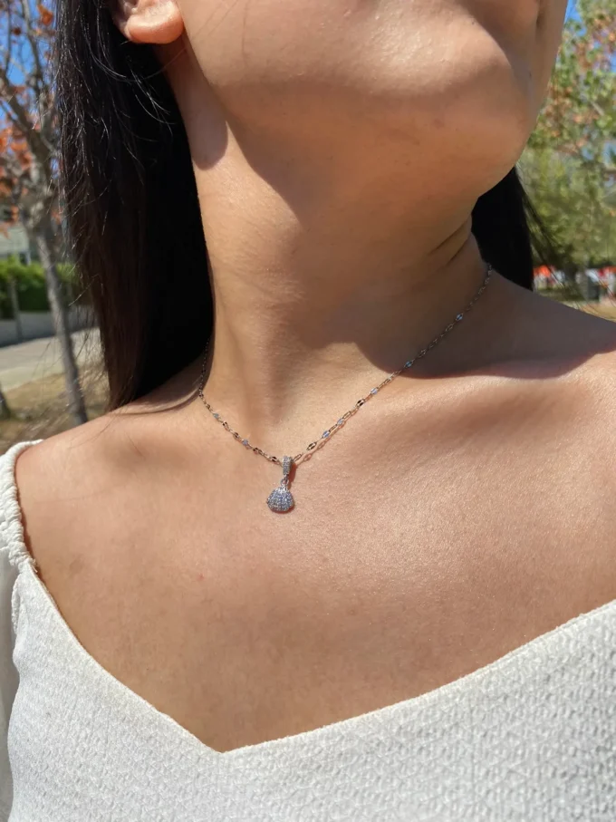 Minimal Midye Kabuğu 316L Çelik Kadın Kolye | Gümüş Renk