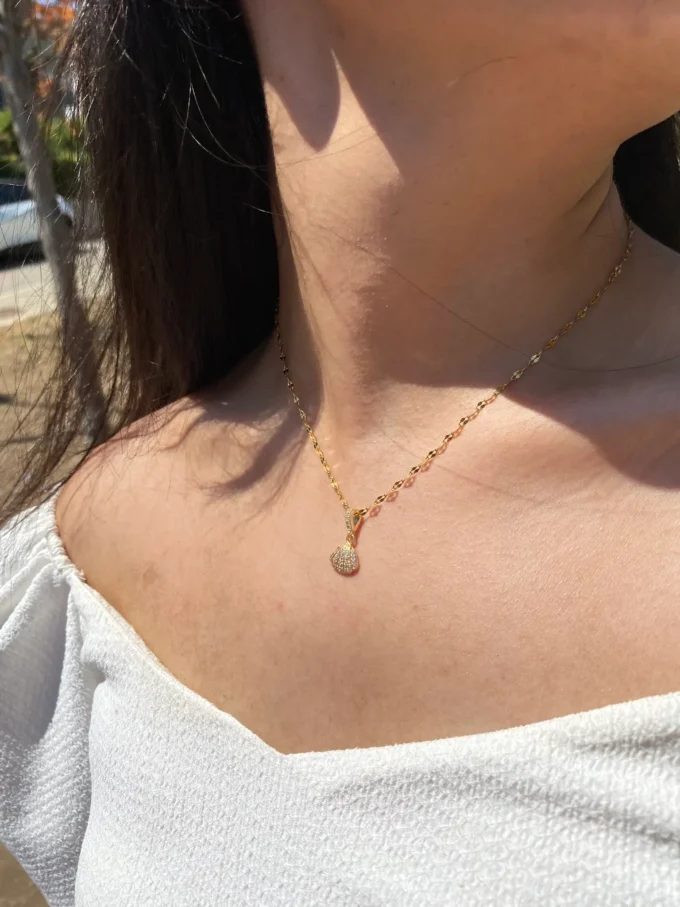Minimal Midye Kabuğu 316L Çelik Kadın Kolye | Gold Renk